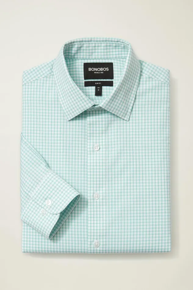 Men The Desk To Dinner Shirt Aqua Mini Windowpane Bonobos Business Casual Shirts
