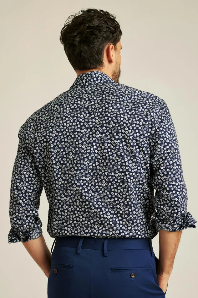 Men The Desk To Dinner Shirt Navy Bernard Floral Bonobos Business Casual Shirts