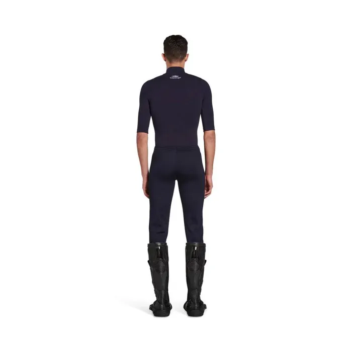 Men Tops and Shirts Balenciaga 3b Sports Icon Fitted Long Sleeve Turtleneck In Navy Blue