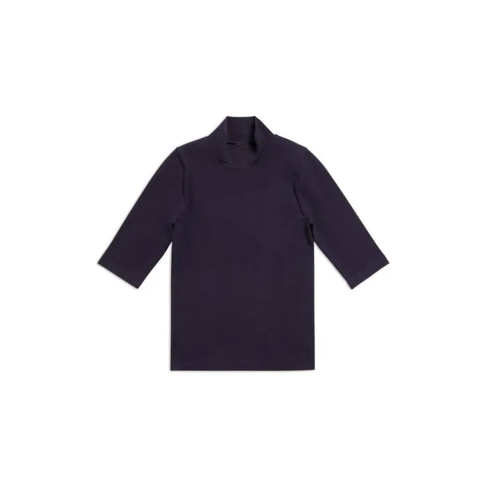 Men Tops and Shirts Balenciaga 3b Sports Icon Fitted Long Sleeve Turtleneck In Navy Blue