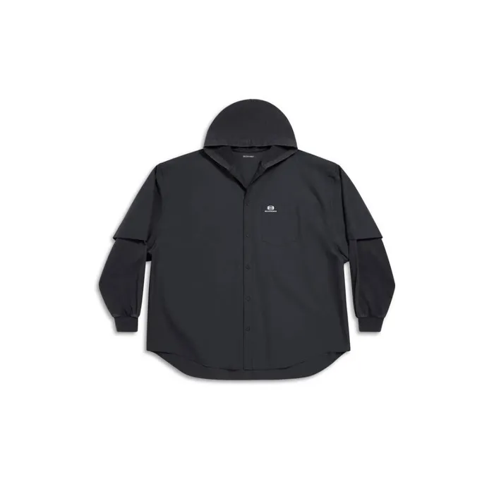Men Tops and Shirts Balenciaga Unity Sports Icon Patched Shirt Large Fit In Black