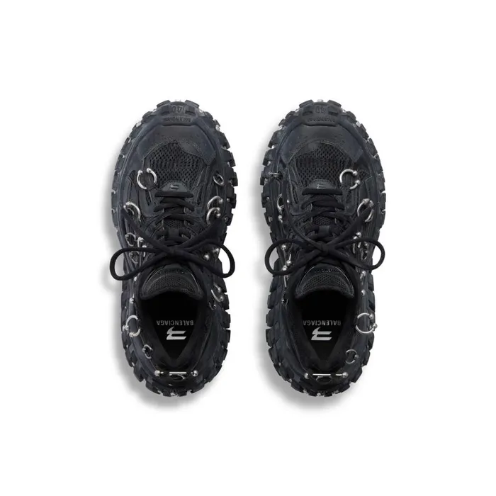 Men Trainers Balenciaga Bouncer Screw Trainers With Piercings In Black