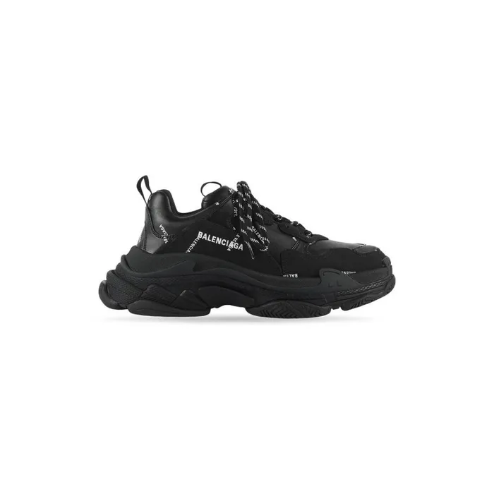 Men Trainers Balenciaga Triple S Trainers Allover Logo In Blackwhite