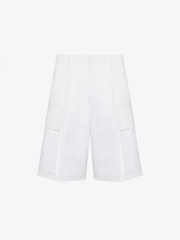Men Trousers Alexander McQueen Cargo Shorts White