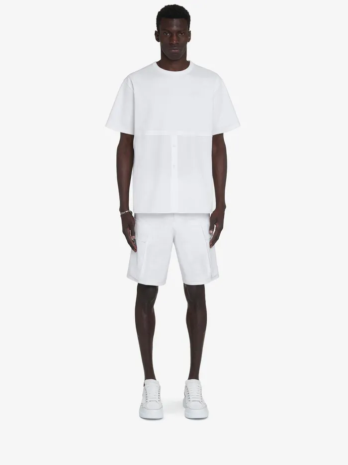 Men Trousers Alexander McQueen Cargo Shorts White