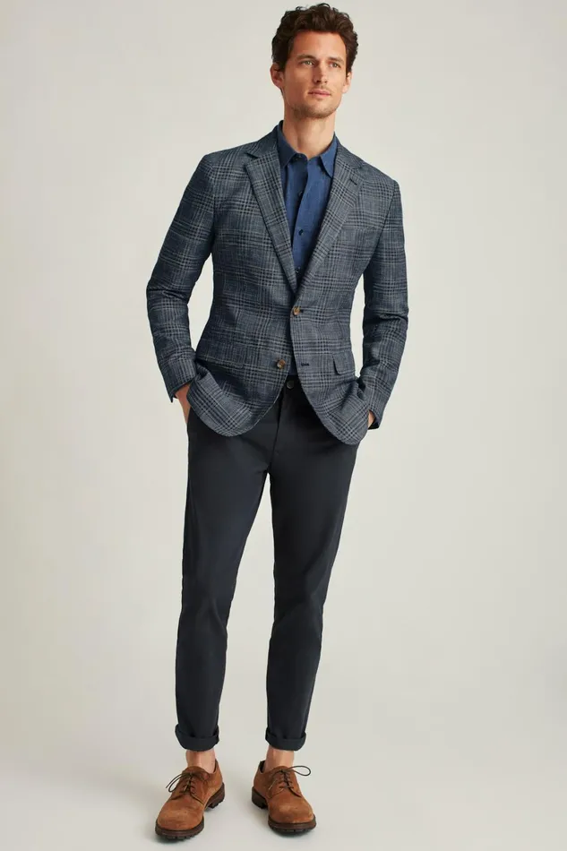 Men Unconstructed Italian Linen Blazer Navy Plaid Bonobos Blazers and Sport Coats Men Unconstructed Italian Linen Blazer Navy Plaid Bonobos Blazers and Sport Coats