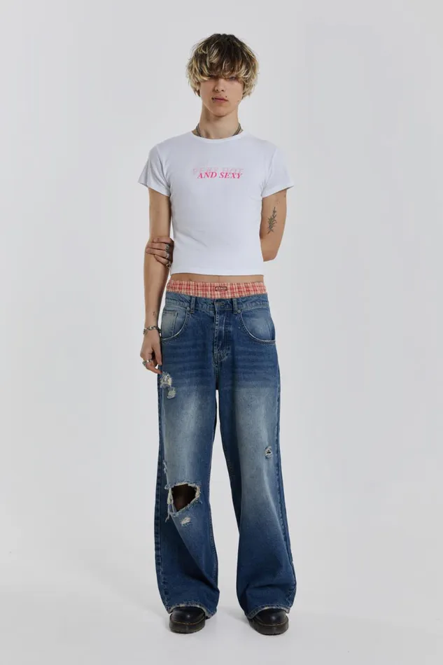 Men Very Hot White Shrunken Tshirt Jaded London TShirts and Vests