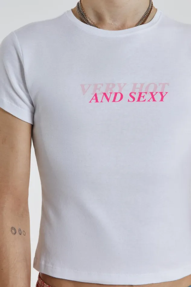 Men Very Hot White Shrunken Tshirt Jaded London TShirts and Vests