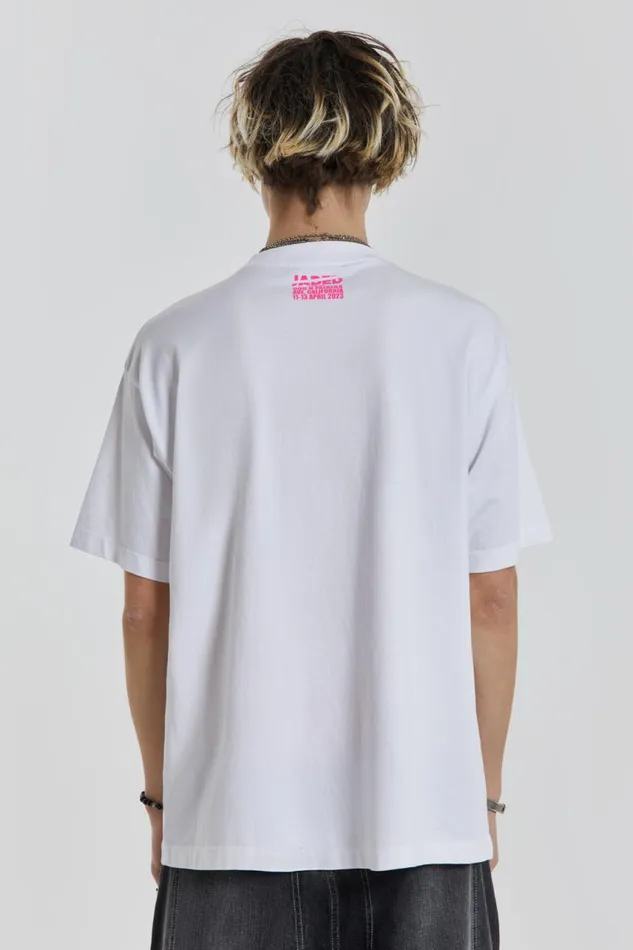 Men Very Hot White Shrunken Tshirt Jaded London TShirts and Vests
