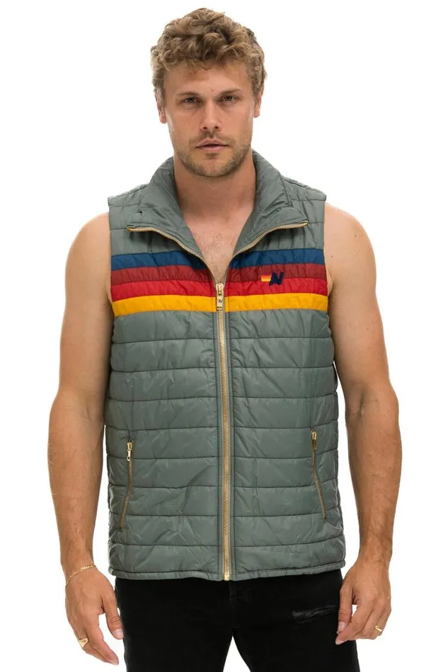 Men Vests Aviator Nation 4 Stripe Vest 8211 Sedona
