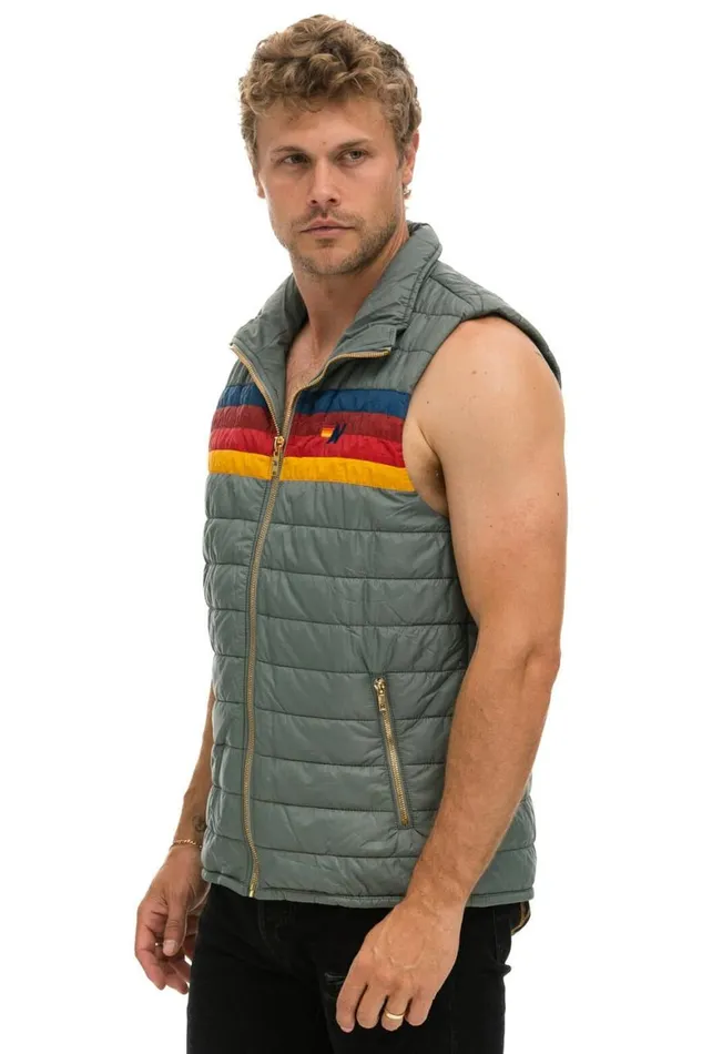 Men Vests Aviator Nation 4 Stripe Vest 8211 Sedona