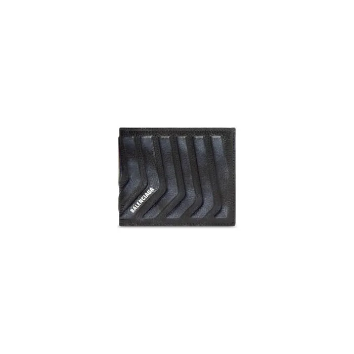 Men Wallets Balenciaga Car Square Folded Wallet Dirty Effect In Black