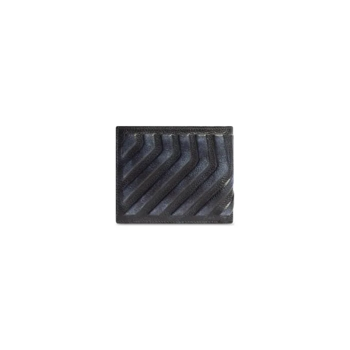 Men Wallets Balenciaga Car Square Folded Wallet Dirty Effect In Black