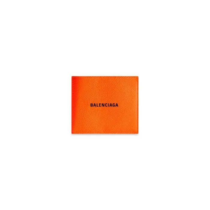 Men Wallets Balenciaga Cash Square Folded Wallet In Fluo Orange