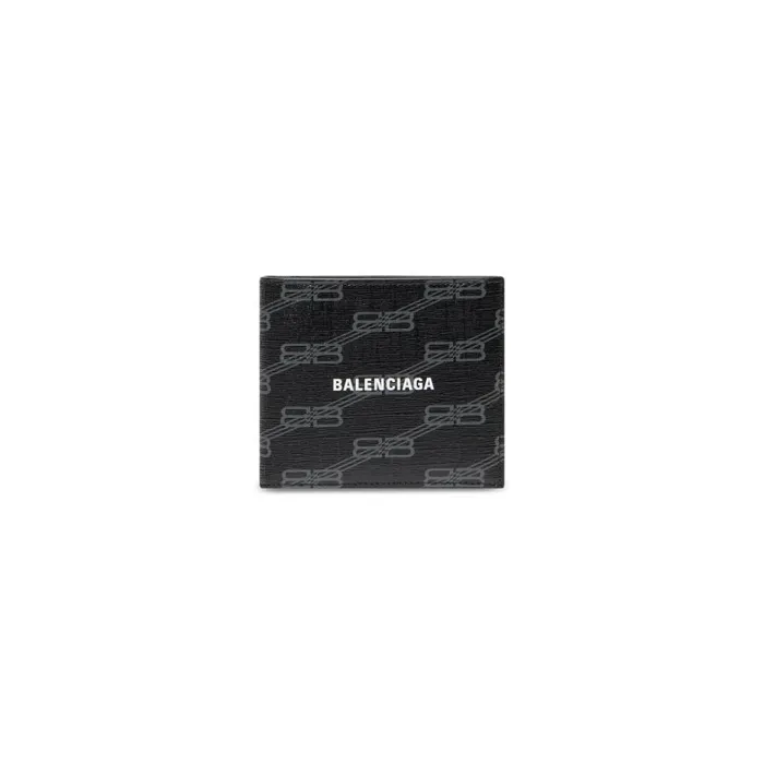 Men Wallets Balenciaga Signature Square Folded Wallet Bb Monogram Coated Canvas In Black Men Wallets Balenciaga Signature Square Folded Wallet Bb Monogram Coated Canvas In Black