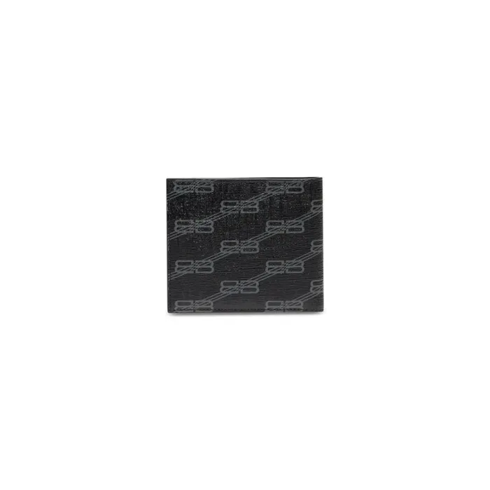 Men Wallets Balenciaga Signature Square Folded Wallet Bb Monogram Coated Canvas In Black