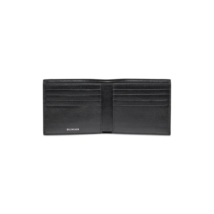 Men Wallets Balenciaga Signature Square Folded Wallet Bb Monogram Coated Canvas In Black
