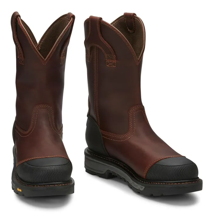 MEN Warhawk II 11034 Waterproof Nano Comp Toe Chestnut Justin Boots Work