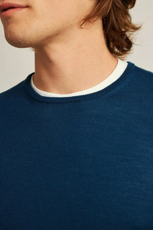 Men Washable Merino Crew Neck Sweater Navy Bonobos Crew and VNeck Sweaters