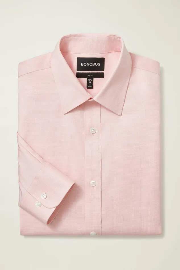 Men Weekday Warrior Dress Shirt Pink Micro Graph Check Bonobos Business Casual Shirts