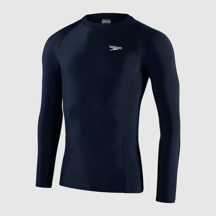 Men Wetsuits and Trisuits Speedo Men039s Essential Long Sleeve Rash Top NavyWhite Men Wetsuits and Trisuits Speedo Men039s Essential Long Sleeve Rash Top NavyWhite