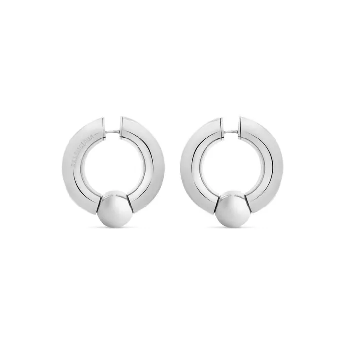 MenWomen Jewellery Balenciaga Mega Earrings In Silver