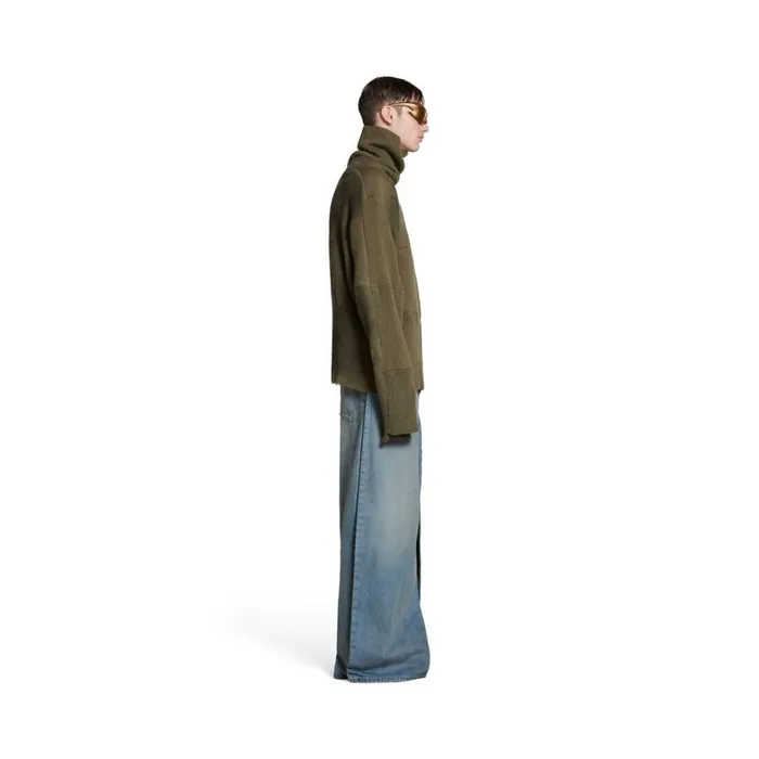 MenWomen Knitwear Balenciaga Balenciaga Upcycled Socks Sweater In Dark Green