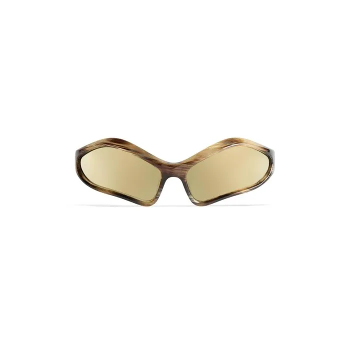 MenWomen Sunglasses Balenciaga Fennec Oval Sunglasses In Bronze