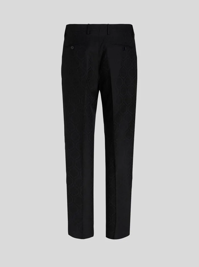 Men Wool And Cotton Jacquard Trousers Etro Trousers