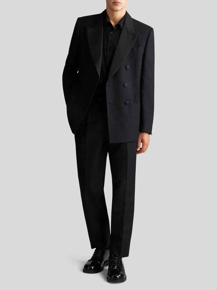 Men Wool And Cotton Jacquard Trousers Etro Trousers