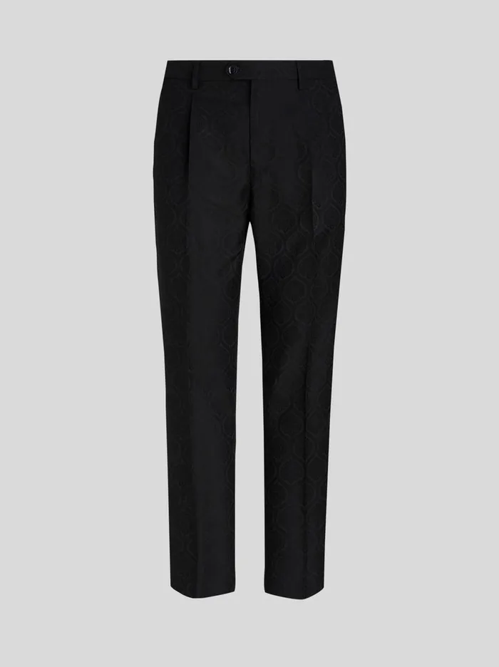 Men Wool And Cotton Jacquard Trousers Etro Trousers