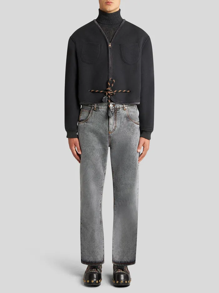 Men Wool Cloth Jacket With Drawstring Etro Coats And Outerwear