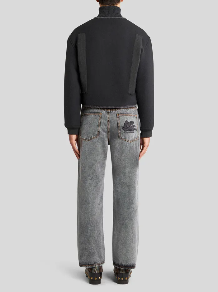 Men Wool Cloth Jacket With Drawstring Etro Coats And Outerwear