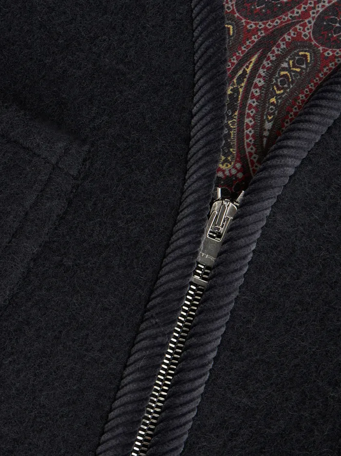 Men Wool Cloth Jacket With Drawstring Etro Coats And Outerwear
