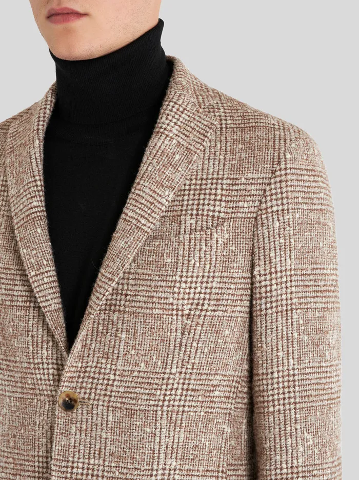 Men Wool Jacket With Check Working Etro Jackets