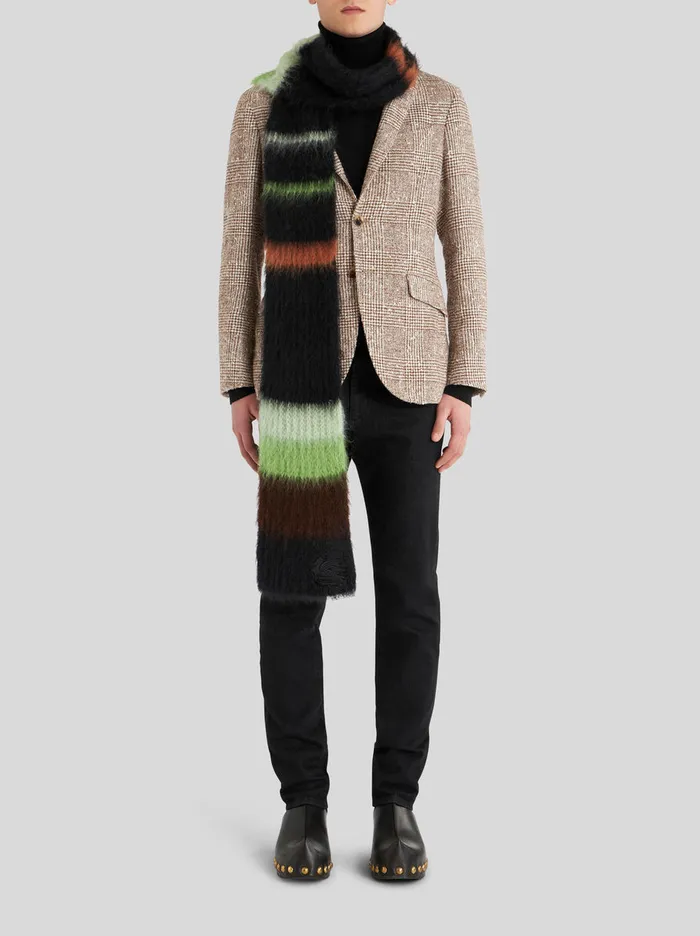 Men Wool Jacket With Check Working Etro Jackets