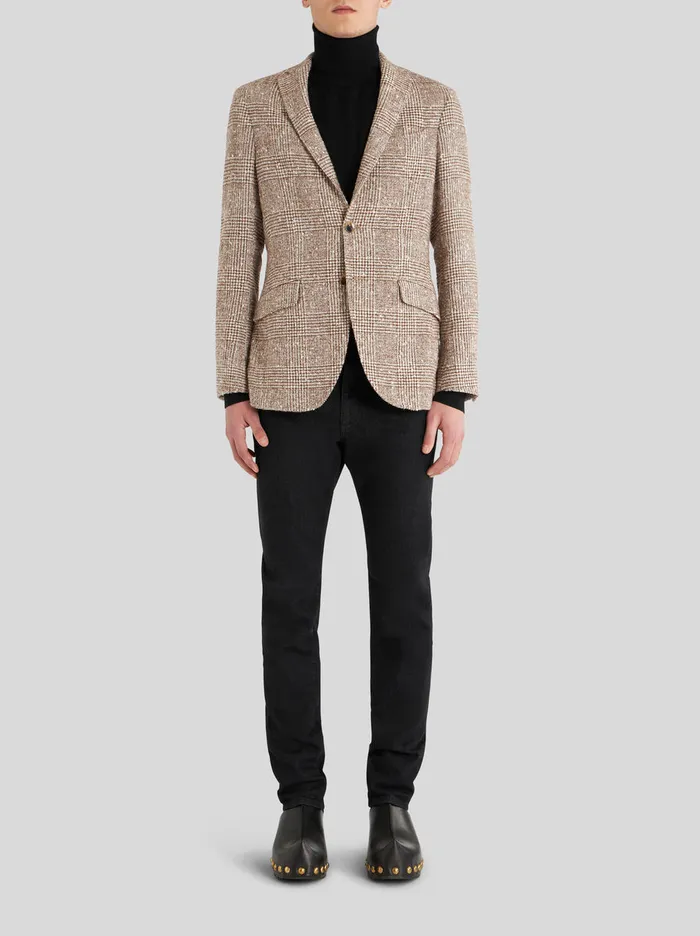 Men Wool Jacket With Check Working Etro Jackets