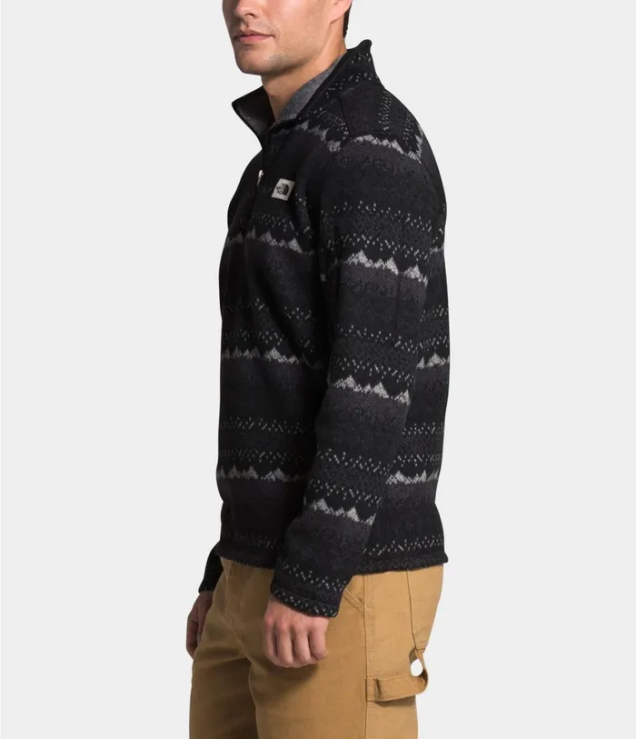 Mens Gordon Lyons Novelty Zip Pullover Tnf Black Landscape Print The North Face Fleece