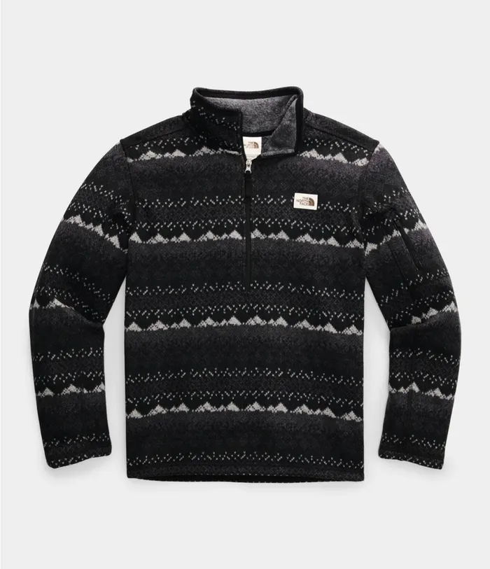 Mens Gordon Lyons Novelty Zip Pullover Tnf Black Landscape Print The North Face Fleece