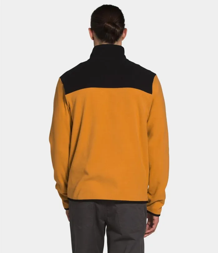 Mens TKA Glacier Zip Pullover Citrine Yellowtnf Black The North Face Fleece