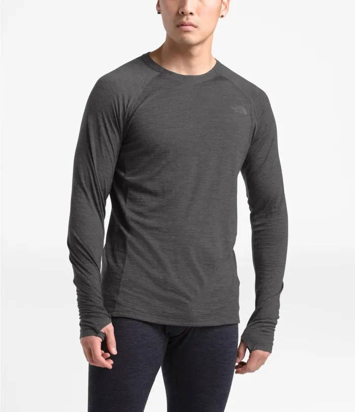 Mens UltraWarm Wool Crew Tnf Dark Grey Heather The North Face TShirts