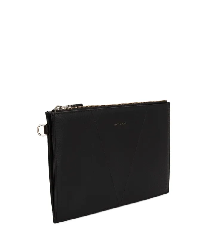 MensWomen Taika Vegan Pouch Wallet 8211 Purity Black Matt and Nat Wallets