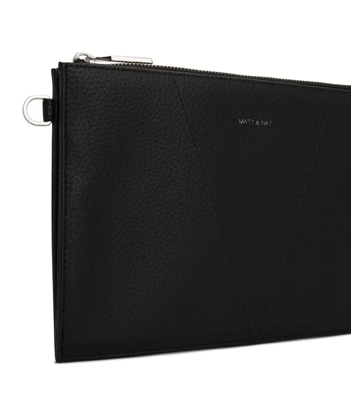MensWomen Taika Vegan Pouch Wallet 8211 Purity Black Matt and Nat Wallets