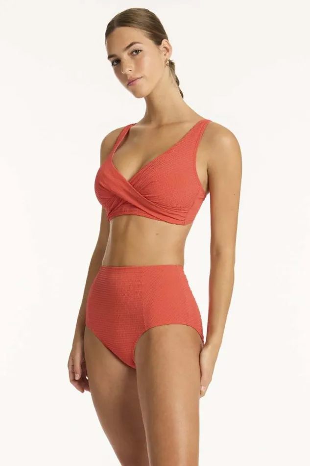 Messina Cross Front Multifit Bra Messina Flame Women Sea Level Tops