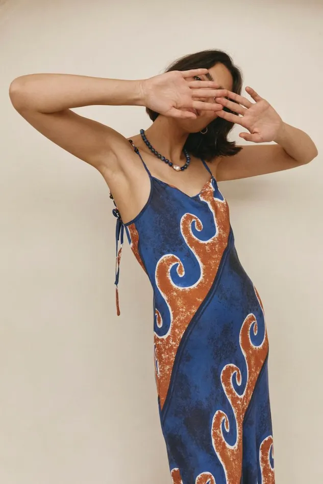 MidiMaxi Dresses Women VRG GRL Night Veils Bias Cut Maxi Dress Neptune MidiMaxi Dresses Women VRG GRL Night Veils Bias Cut Maxi Dress Neptune
