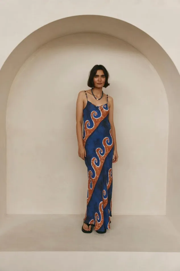 MidiMaxi Dresses Women VRG GRL Night Veils Bias Cut Maxi Dress Neptune MidiMaxi Dresses Women VRG GRL Night Veils Bias Cut Maxi Dress Neptune