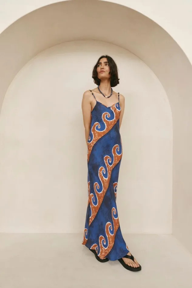 MidiMaxi Dresses Women VRG GRL Night Veils Bias Cut Maxi Dress Neptune MidiMaxi Dresses Women VRG GRL Night Veils Bias Cut Maxi Dress Neptune