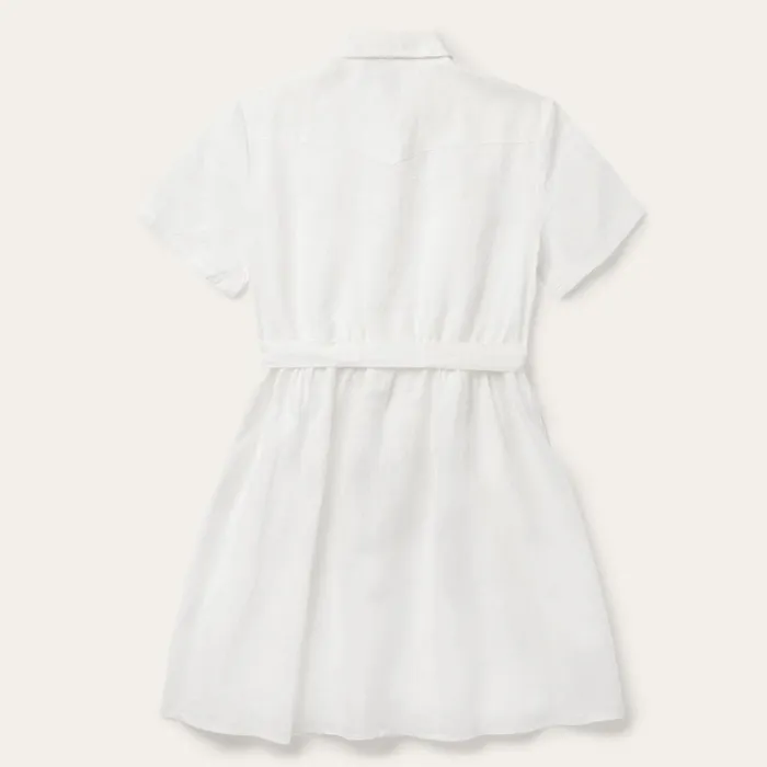 Mini Women Stetson White Linen Shirt Dress White
