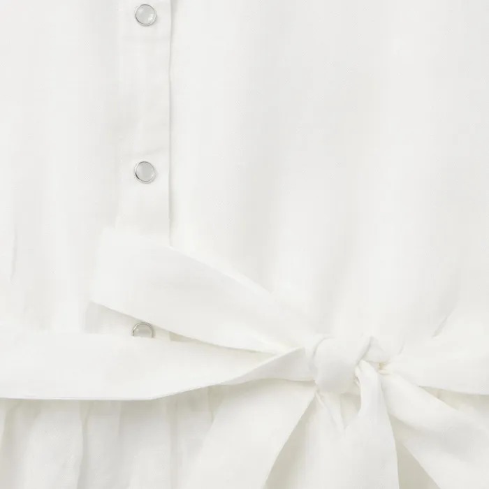 Mini Women Stetson White Linen Shirt Dress White