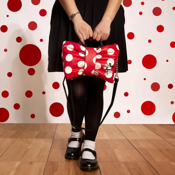 Minnie Mouse Rocks The Dots Classic Bow Figural Crossbody Bag Unisex Loungefly Bags and Wallets Minnie Mouse Rocks The Dots Classic Bow Figural Crossbody Bag Unisex Loungefly Bags and Wallets
